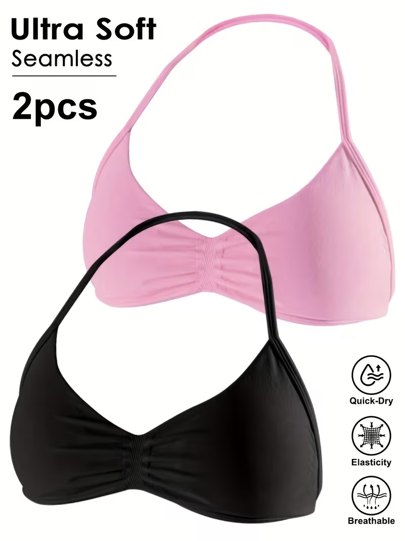 Push Up Bra Padded - 2 szt. Bezszwowe, seksowne topy sportowe