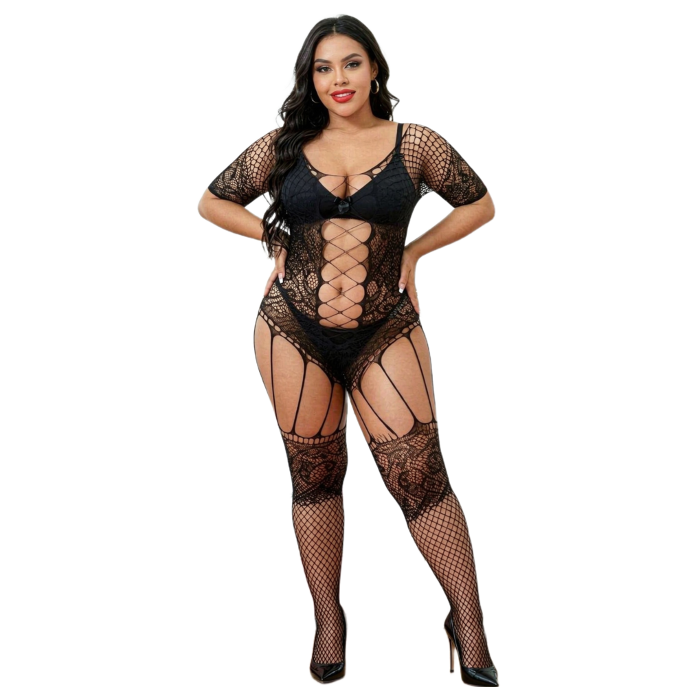 Bodystocking Fishnet - Nowe, seksowne body w rozmiarach plus