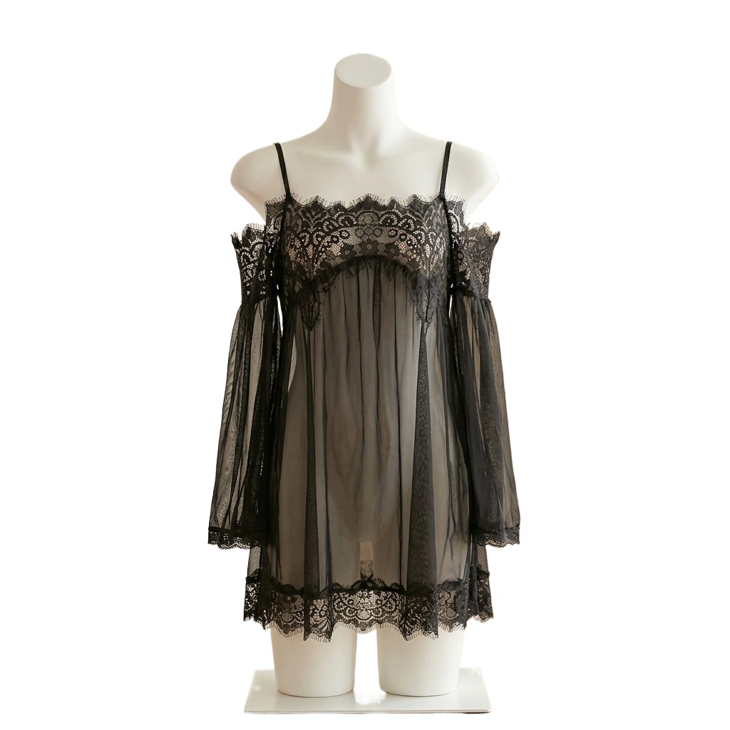 Damska czarna bielizna typu ba – Babydoll Chemise Night recenzja i cena