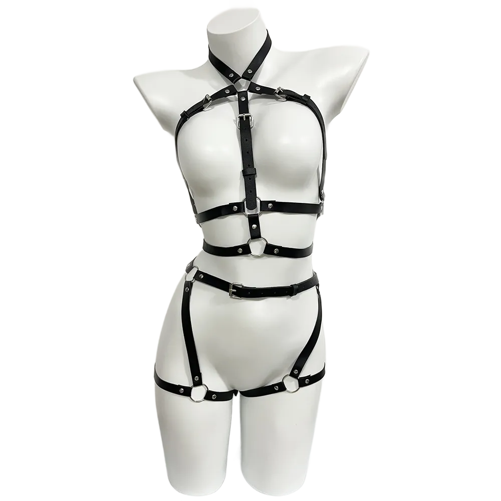 Szelki damskie ze skóry PU, se – Garter Belt Set recenzja i cena