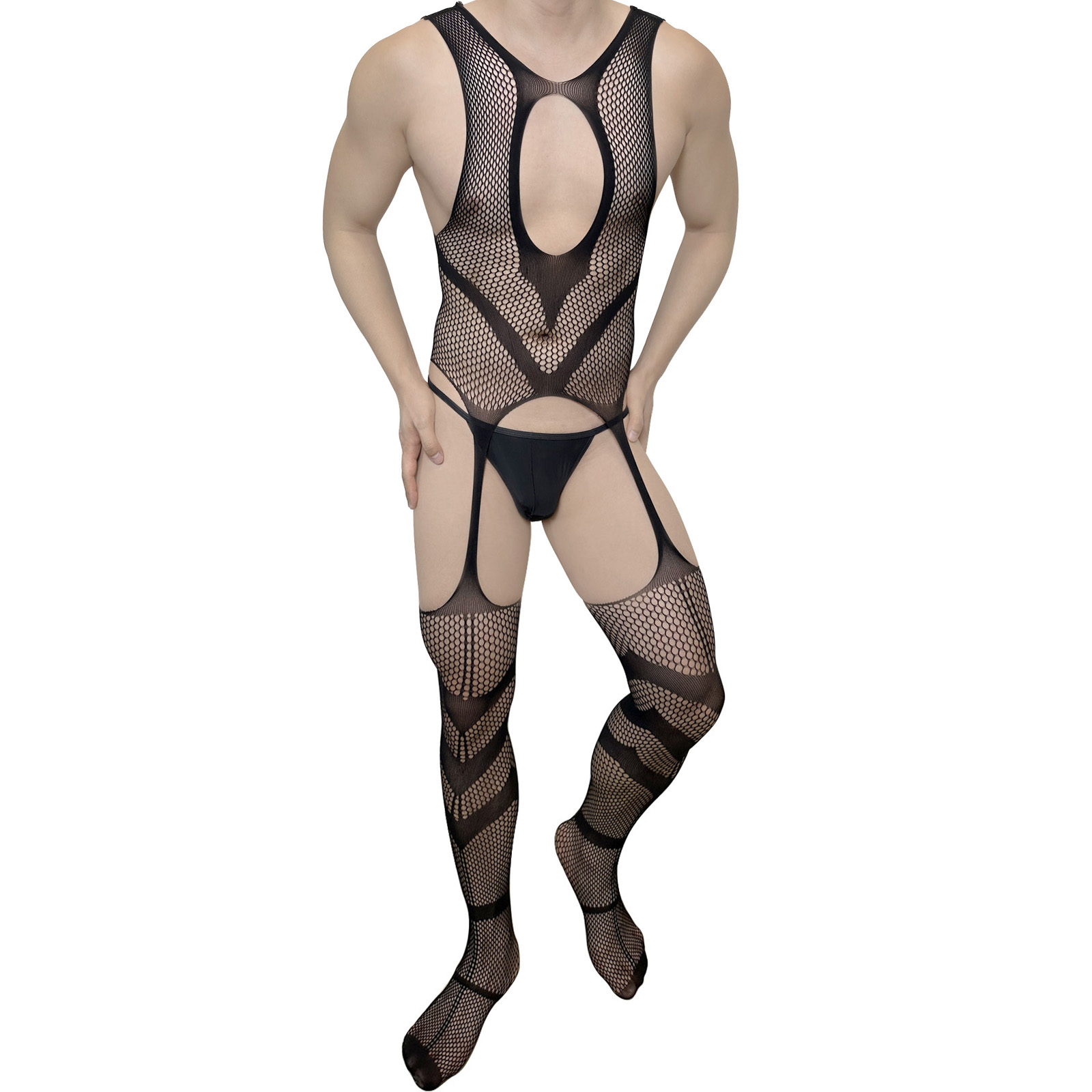 CLEVER-MENMODE mężczyźni sekso – Bodystocking Fishnet recenzja i cena
